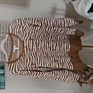 Nine West Tan Zebra Sweater